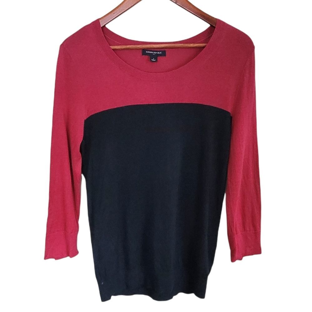 Banana Republic Pink and Blue Light Sweater Small Lightweight Preppy